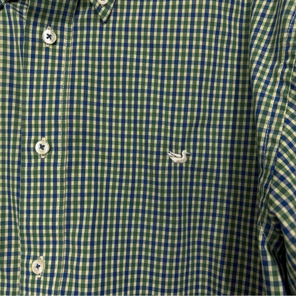 Southern Marsh Wrinkle Free Plaid Blue Green Men Button Front Shirt Large - Picture 2 of 7